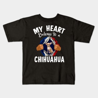 My Heart Belongs To A Chihuahua Kids T-Shirt